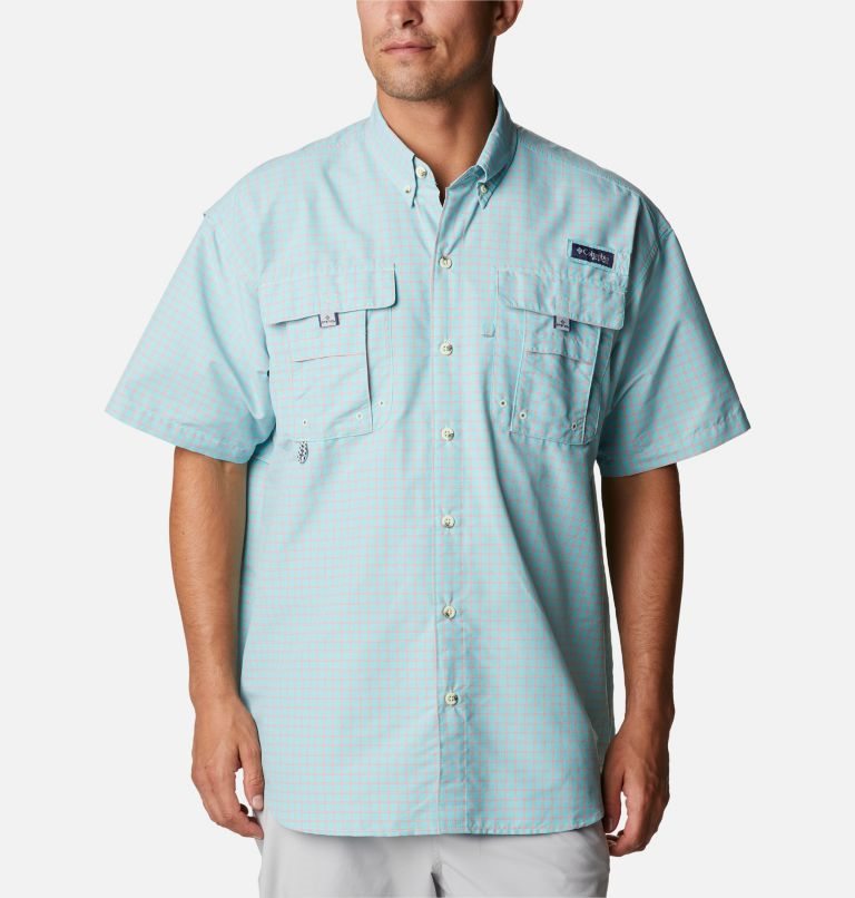 Columbia PFG Super Bahama Kort Sleeve Skjorte Herre Turkis | 84693U