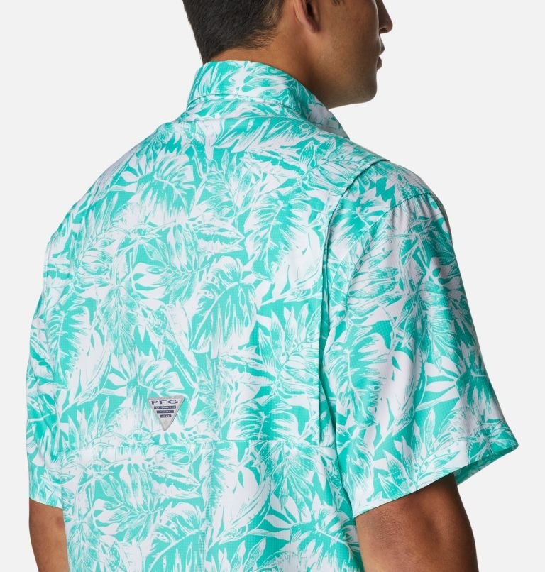 Columbia PFG Super Tamiami Kort Sleeve Skjorte Herre Turkis | 25179K