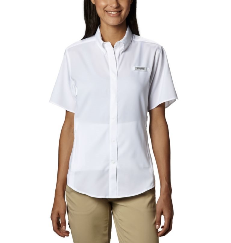 Columbia PFG Tamiami II Kort Sleeve Skjorte Dame Hvite | 39728A