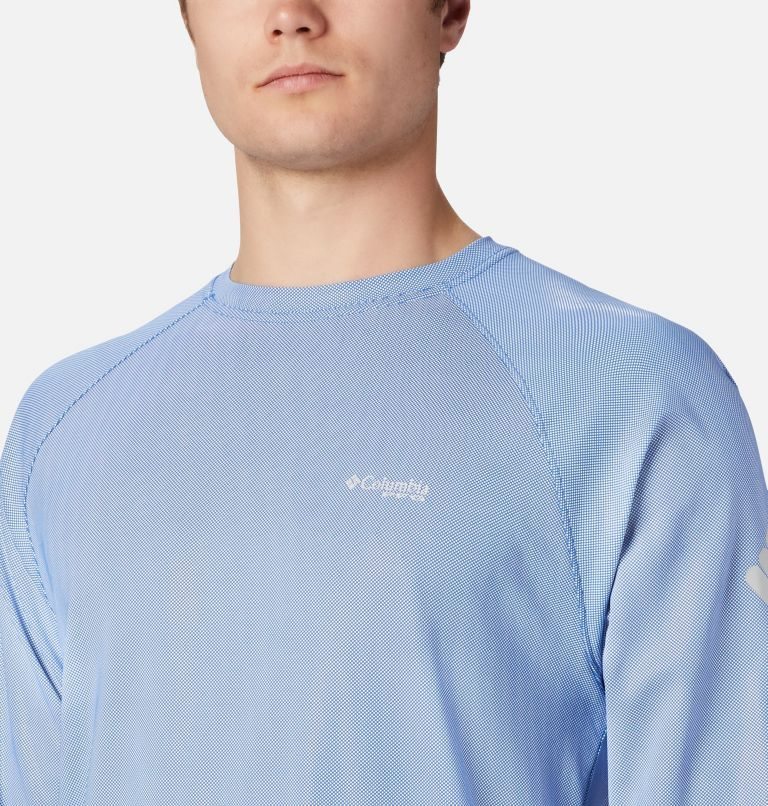 Columbia PFG Terminal Deflector Long Sleeve Gensere Herre Lyse Blå | 10742V