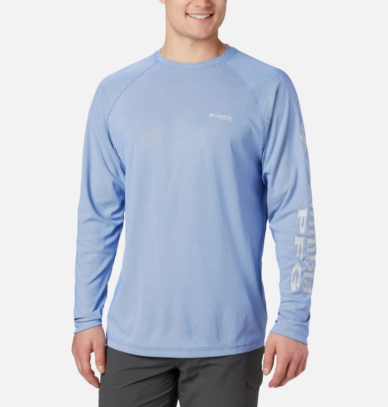 Columbia PFG Terminal Deflector Long Sleeve Gensere Herre Lyse Blå | 10742V