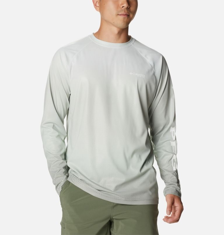 Columbia PFG Terminal Deflector Printed Long Sleeve Gensere Herre Lyse Grå | 37542V