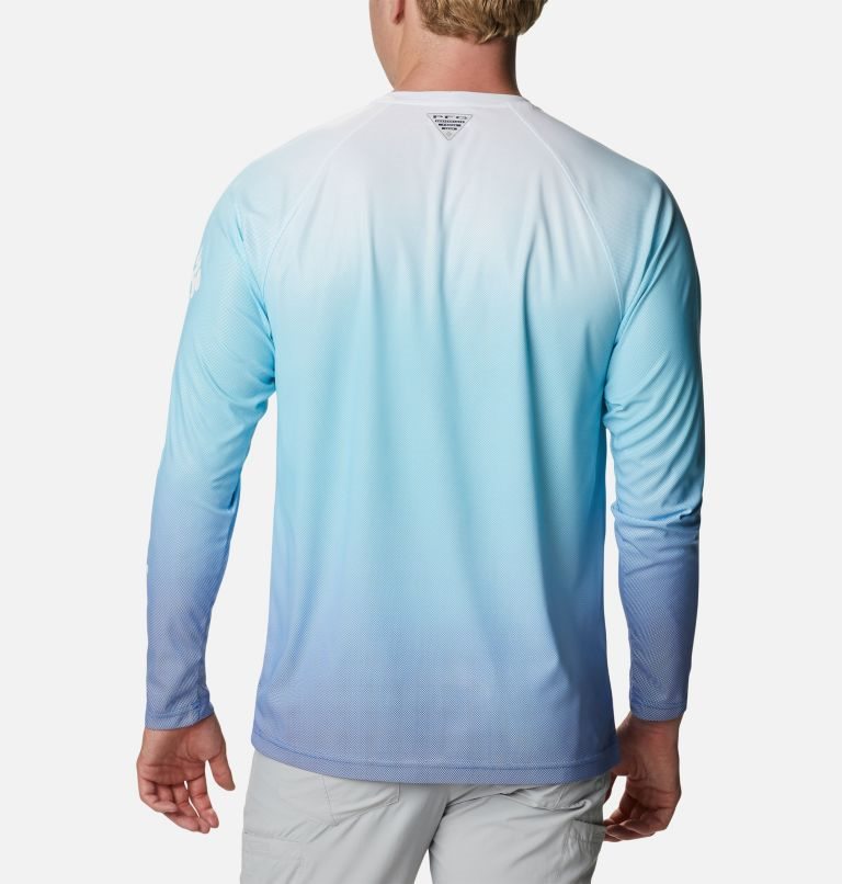 Columbia PFG Terminal Deflector Printed Long Sleeve Gensere Herre Blå | 85031R