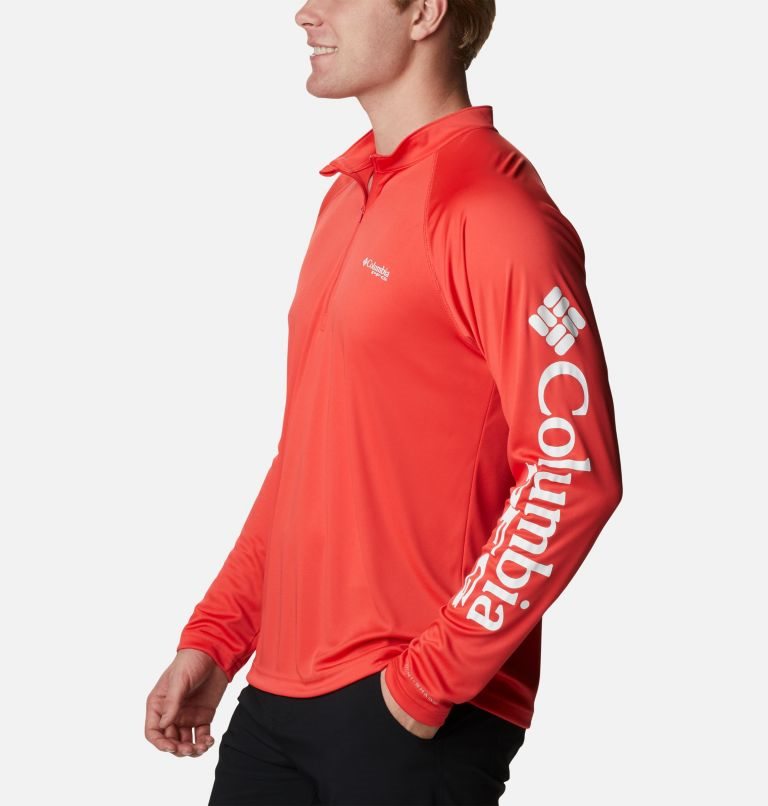 Columbia PFG Terminal Tackle 1/4 Zip Gensere Herre Rød | 85903W