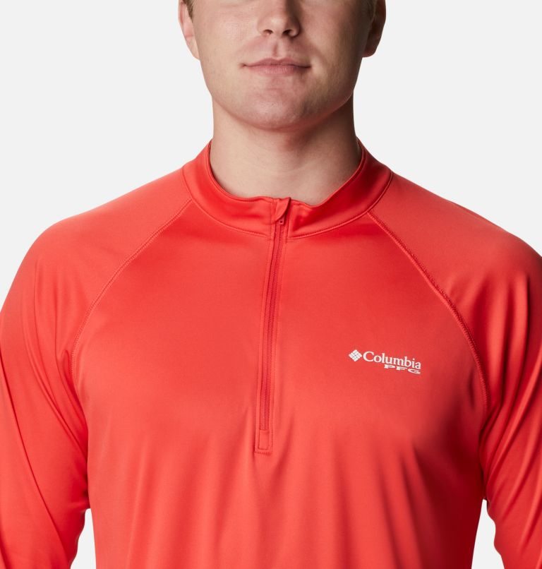 Columbia PFG Terminal Tackle 1/4 Zip Gensere Herre Rød | 85903W