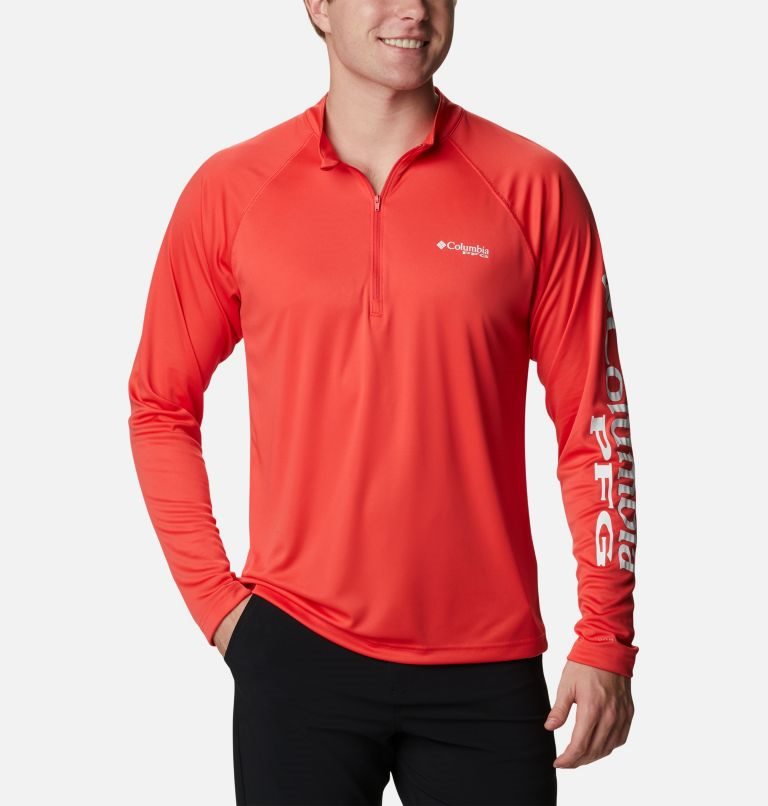 Columbia PFG Terminal Tackle 1/4 Zip Gensere Herre Rød | 85903W