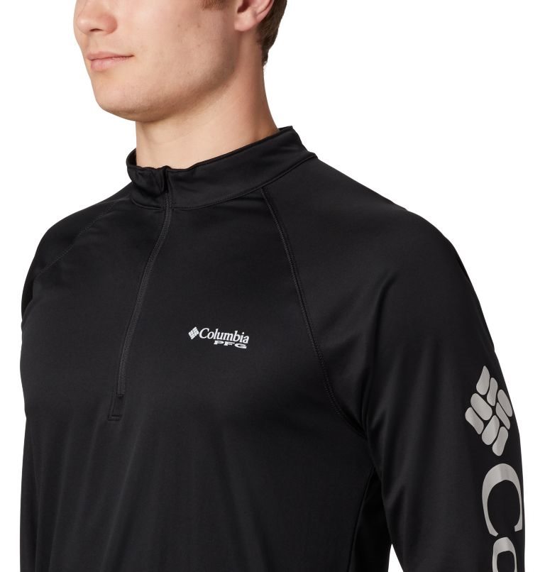 Columbia PFG Terminal Tackle 1/4 Zip Gensere Herre Svarte | 97643C