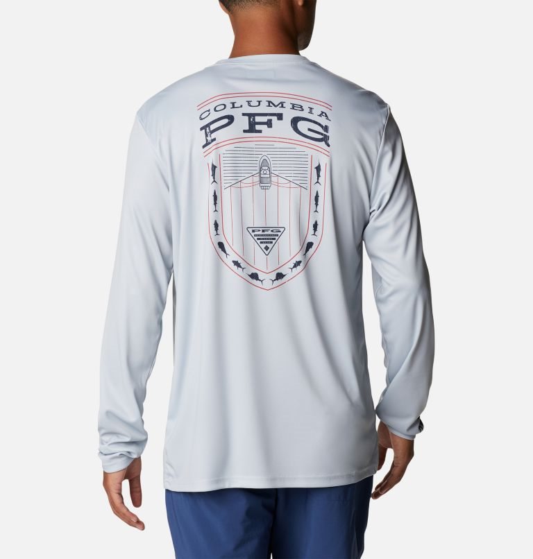 Columbia PFG Terminal Tackle Americana Badge Long Sleeve Gensere Herre Lyse Grå | 61293N