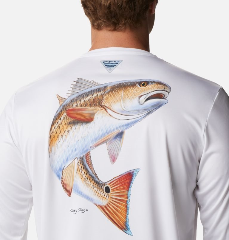 Columbia PFG Terminal Tackle Carey Chen Long Sleeve Gensere Herre Hvite | 10936R