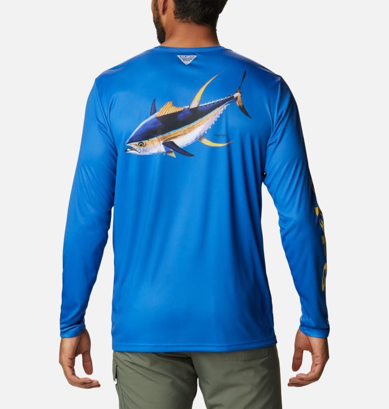 Columbia PFG Terminal Tackle Carey Chen Long Sleeve Gensere Herre Blå | 57684J