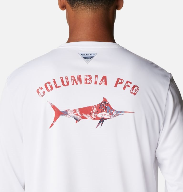 Columbia PFG Terminal Tackle Fish Fill Long Sleeve Gensere Herre Hvite | 59012X