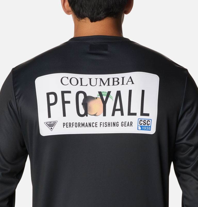 Columbia PFG Terminal Tackle License Plate Long Sleeve Gensere Herre Svarte | 29308S