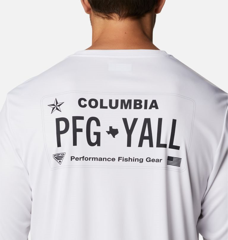 Columbia PFG Terminal Tackle License Plate Long Sleeve Gensere Herre Hvite | 31624F