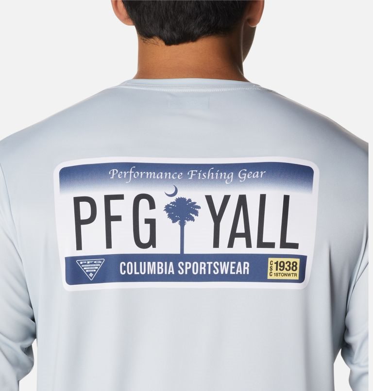 Columbia PFG Terminal Tackle License Plate Long Sleeve Gensere Herre Lyse Grå | 87136T