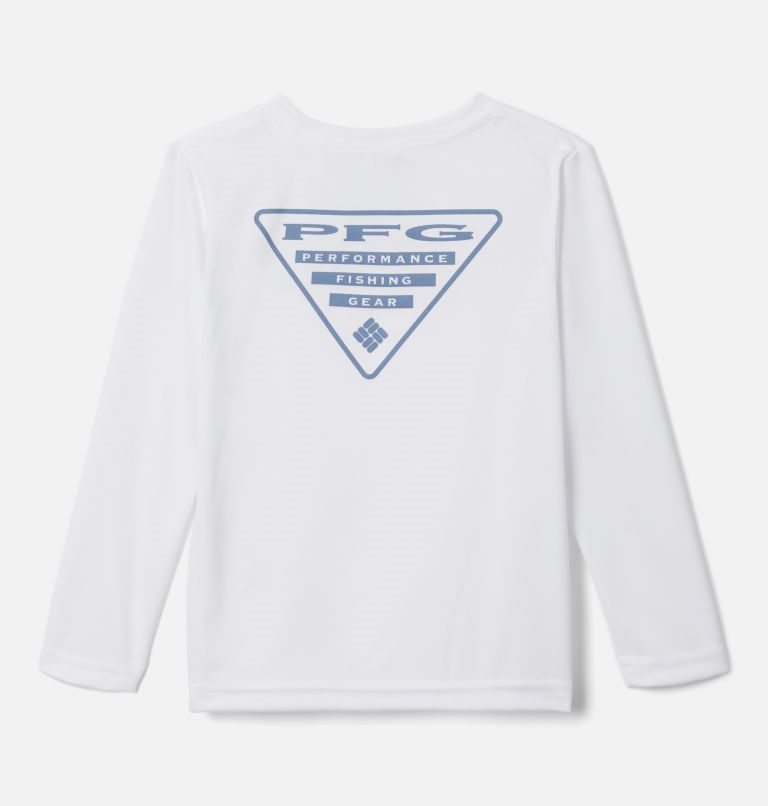 Columbia PFG Terminal Tackle Triangle Logo Long Sleeve Gensere Barn Hvite | 20689G