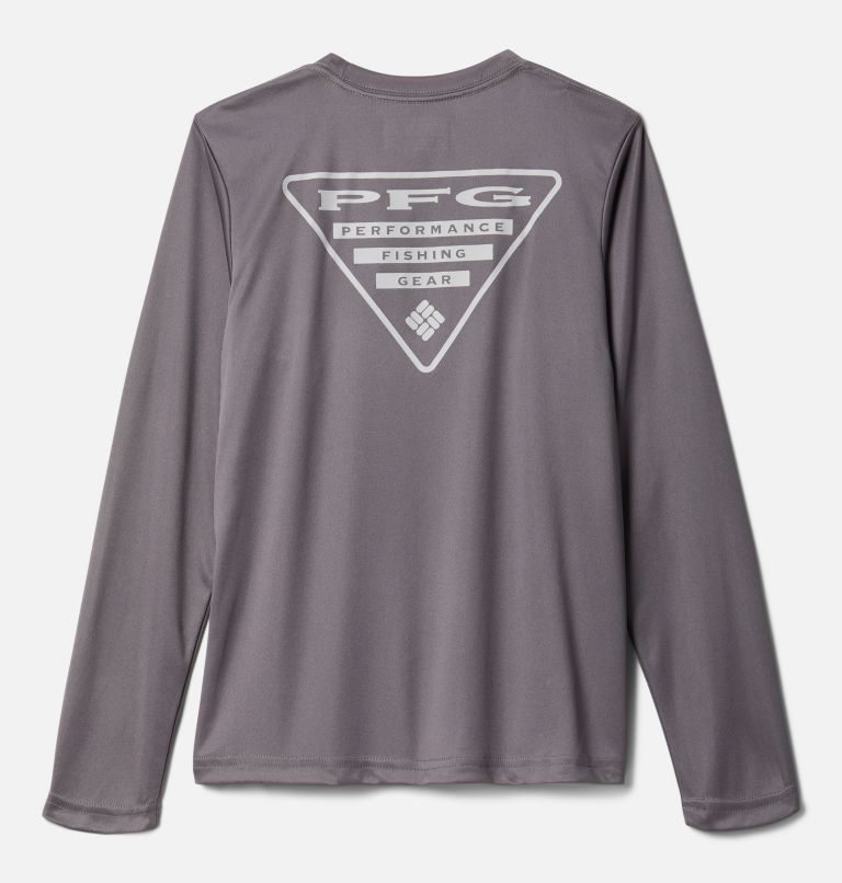 Columbia PFG Terminal Tackle Triangle Logo Long Sleeve Gensere Barn Mørke Grå | 83745S