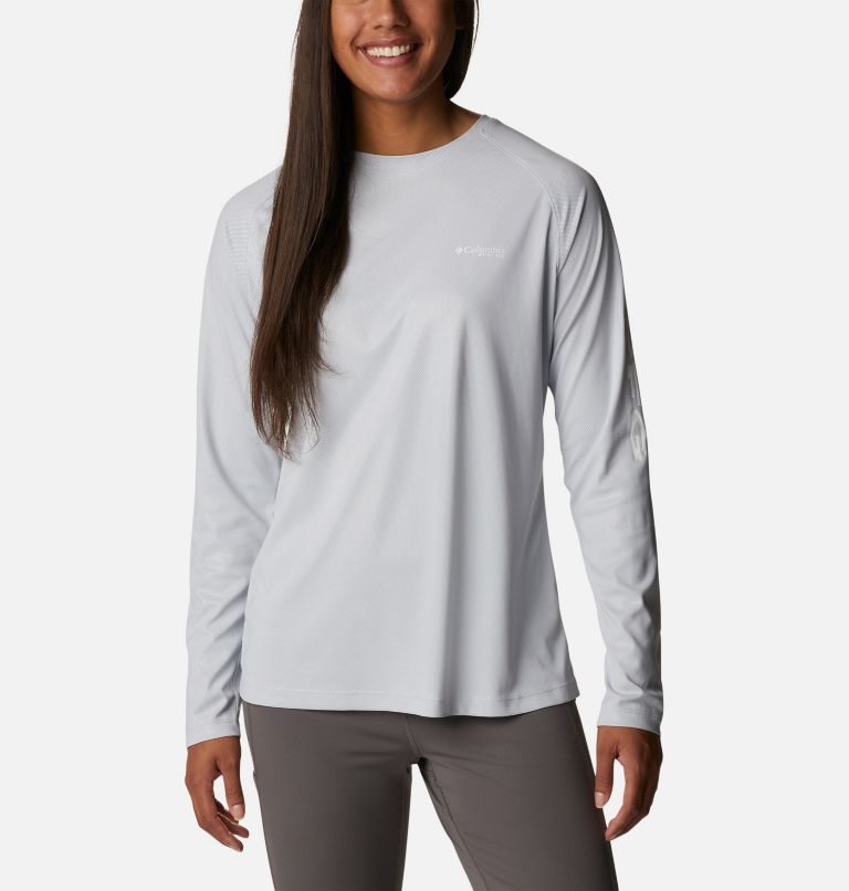 Columbia PFG Tidal Deflector Long Sleeve Gensere Dame Lyse Grå | 62589V