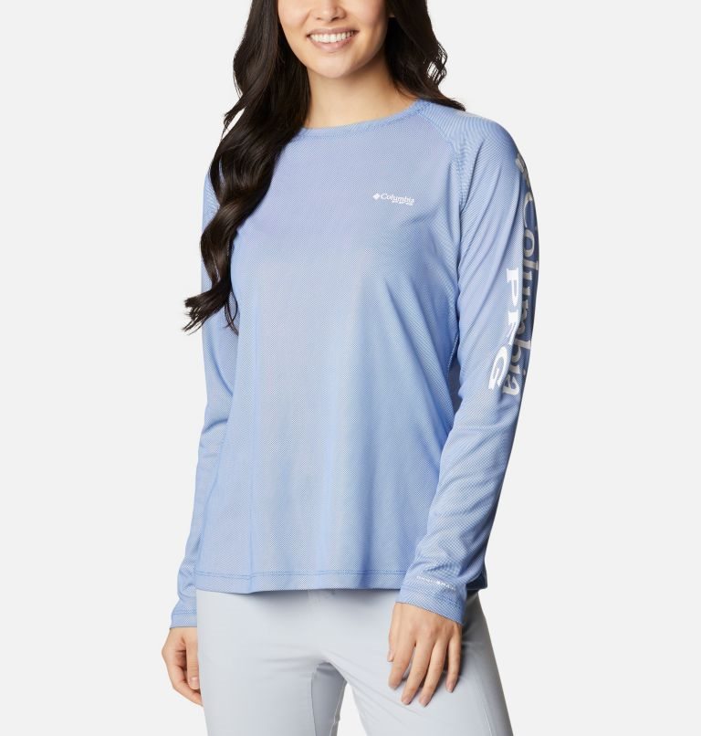 Columbia PFG Tidal Deflector Long Sleeve Gensere Dame Lyse Blå | 79061G