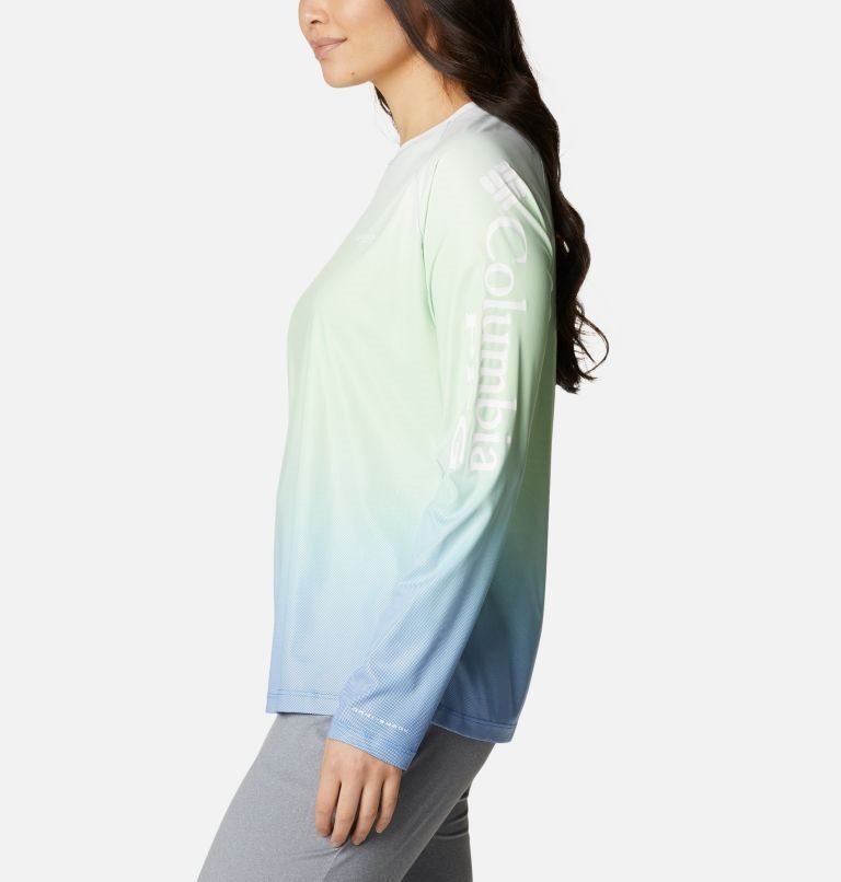 Columbia PFG Tidal Deflector Printed Long Sleeve Gensere Dame Mint Blå | 94718T