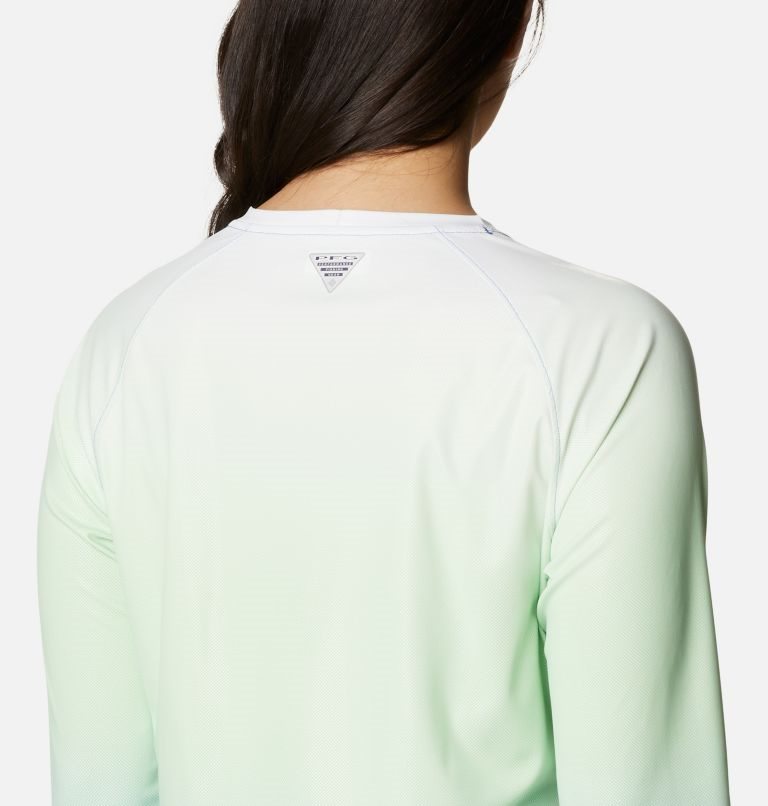 Columbia PFG Tidal Deflector Printed Long Sleeve Gensere Dame Mint Blå | 94718T