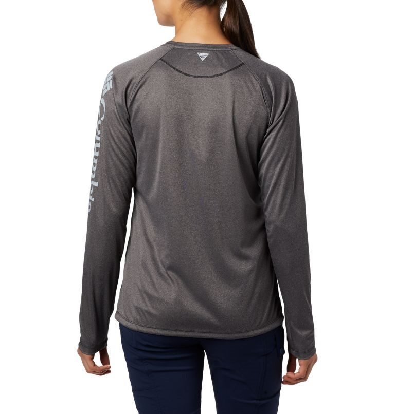 Columbia PFG Tidal Tee Heather Long Sleeve Gensere Dame Mørke Grå | 01428B