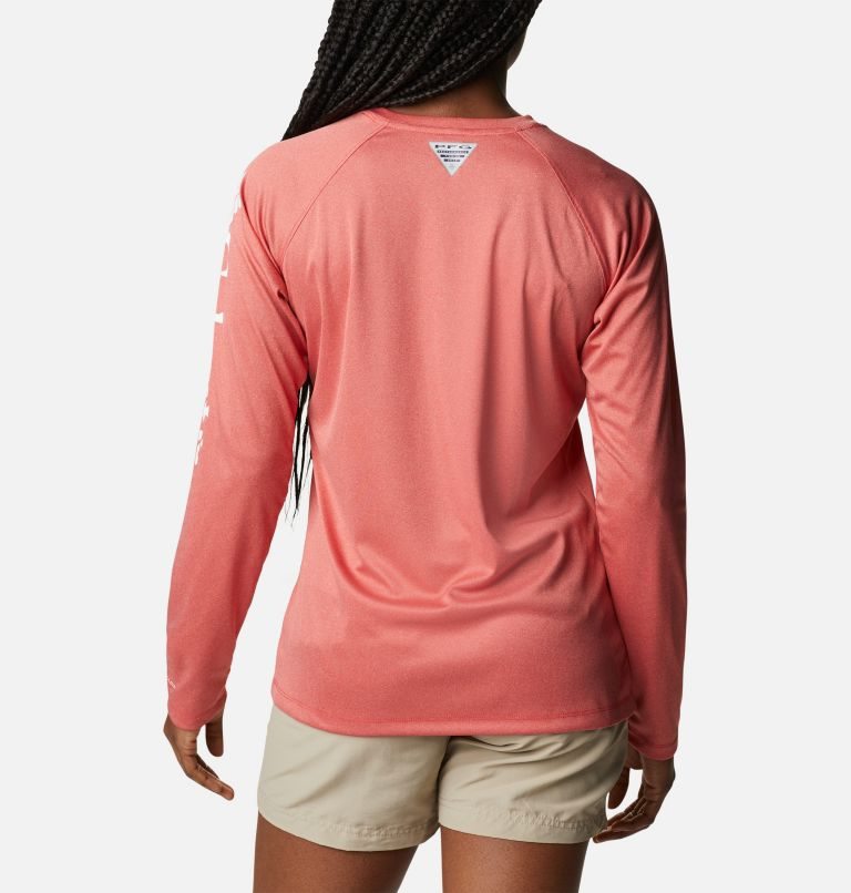 Columbia PFG Tidal Tee Heather Long Sleeve Gensere Dame Korall | 05197N