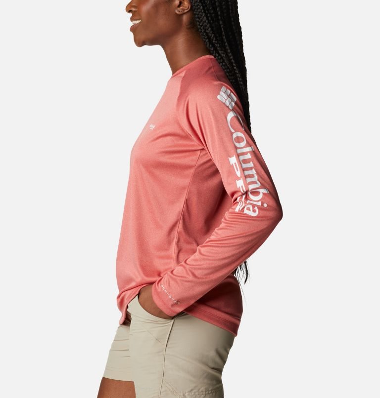 Columbia PFG Tidal Tee Heather Long Sleeve Gensere Dame Korall | 05197N