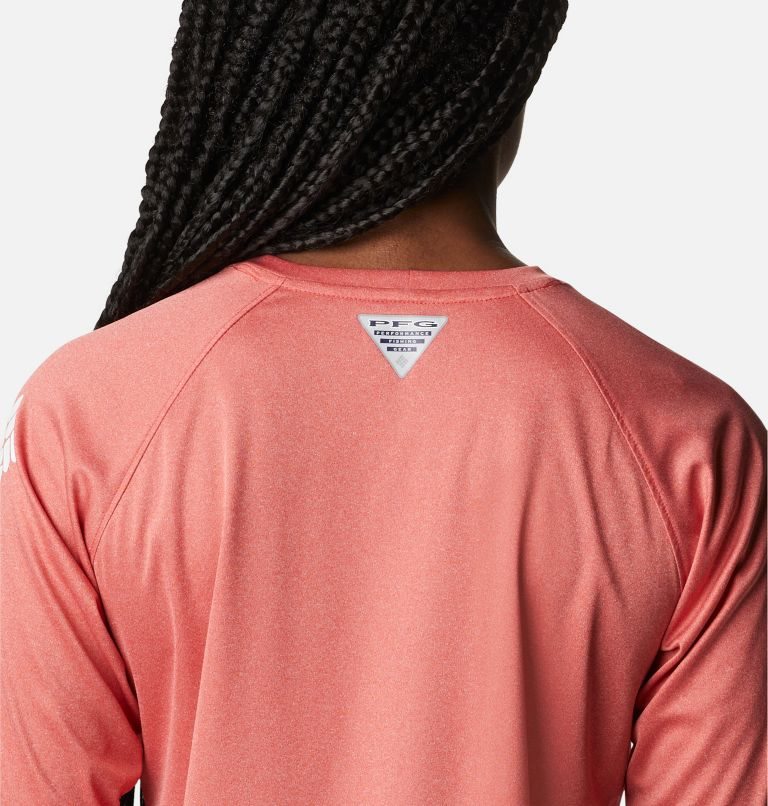 Columbia PFG Tidal Tee Heather Long Sleeve Gensere Dame Korall | 05197N