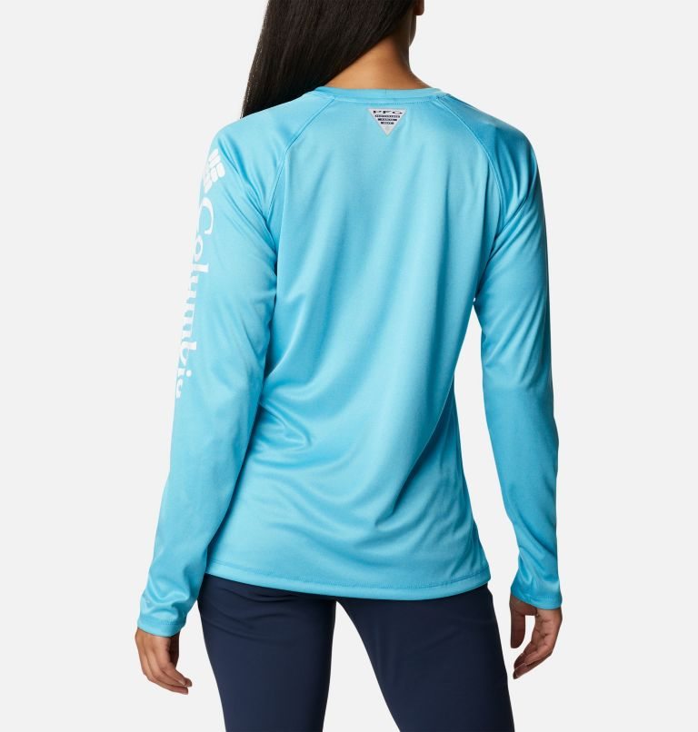 Columbia PFG Tidal Tee Heather Long Sleeve Gensere Dame Blå | 59470Z