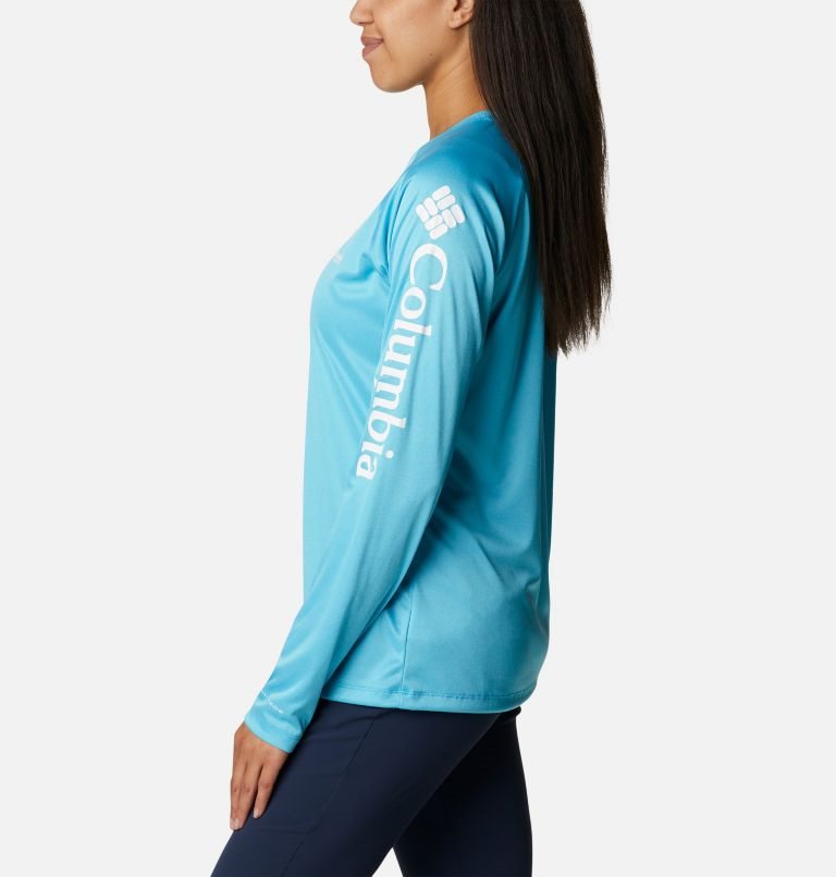 Columbia PFG Tidal Tee Heather Long Sleeve Gensere Dame Blå | 59470Z