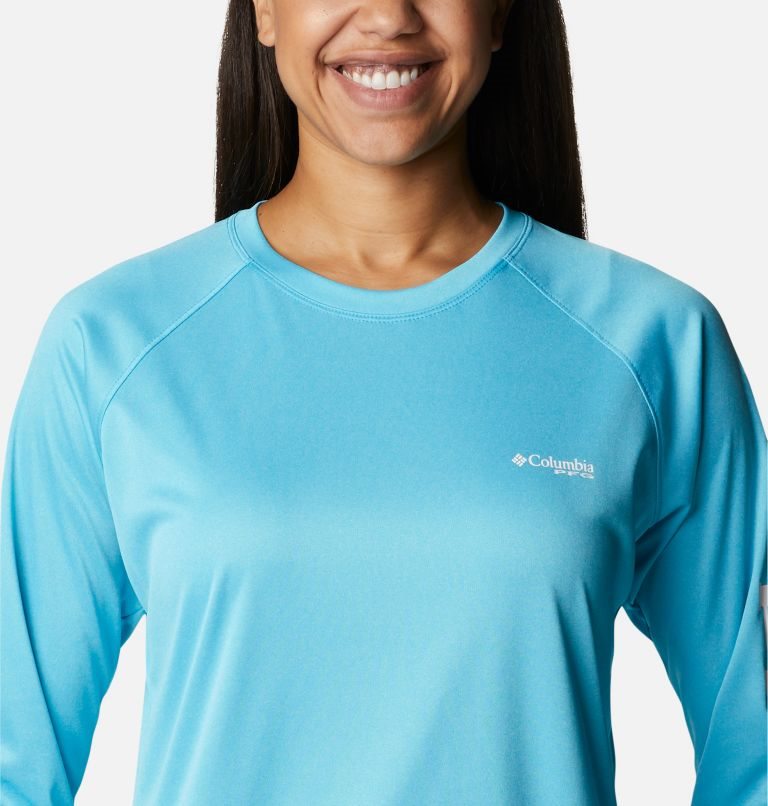 Columbia PFG Tidal Tee Heather Long Sleeve Gensere Dame Blå | 59470Z