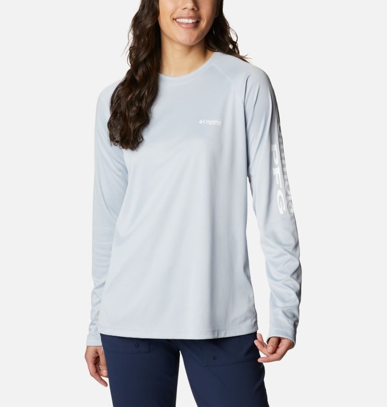 Columbia PFG Tidal Tee Heather Long Sleeve Gensere Dame Lyse Grå | 89260N