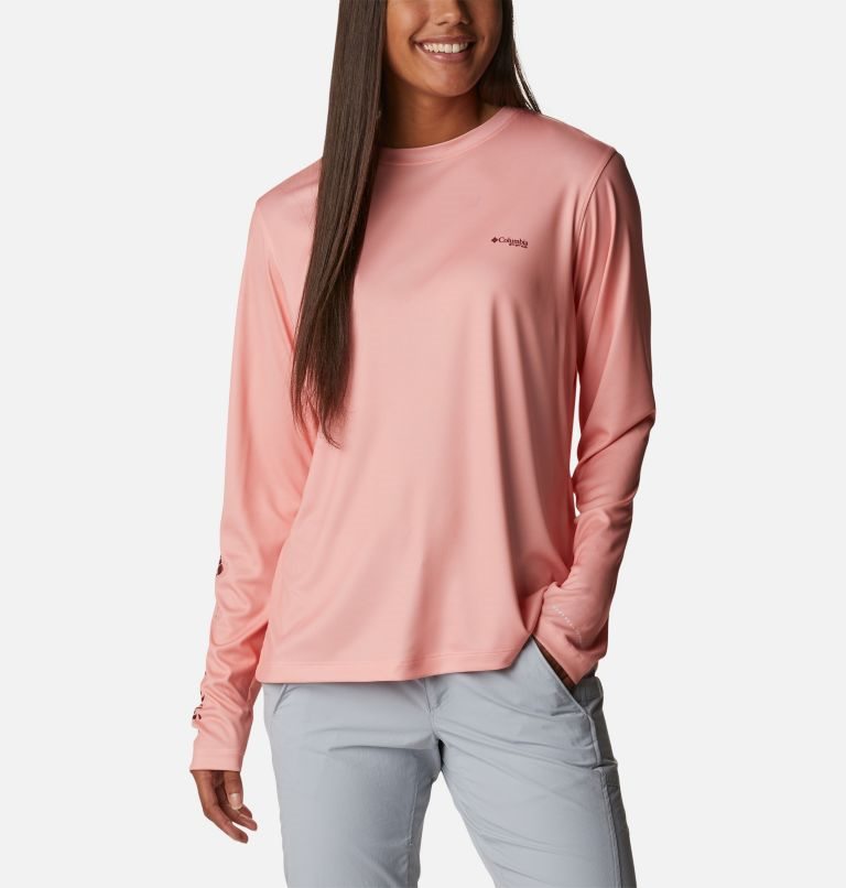 Columbia PFG Tidal Tee Hook-Up Long Sleeve Gensere Dame Rosa | 02915W