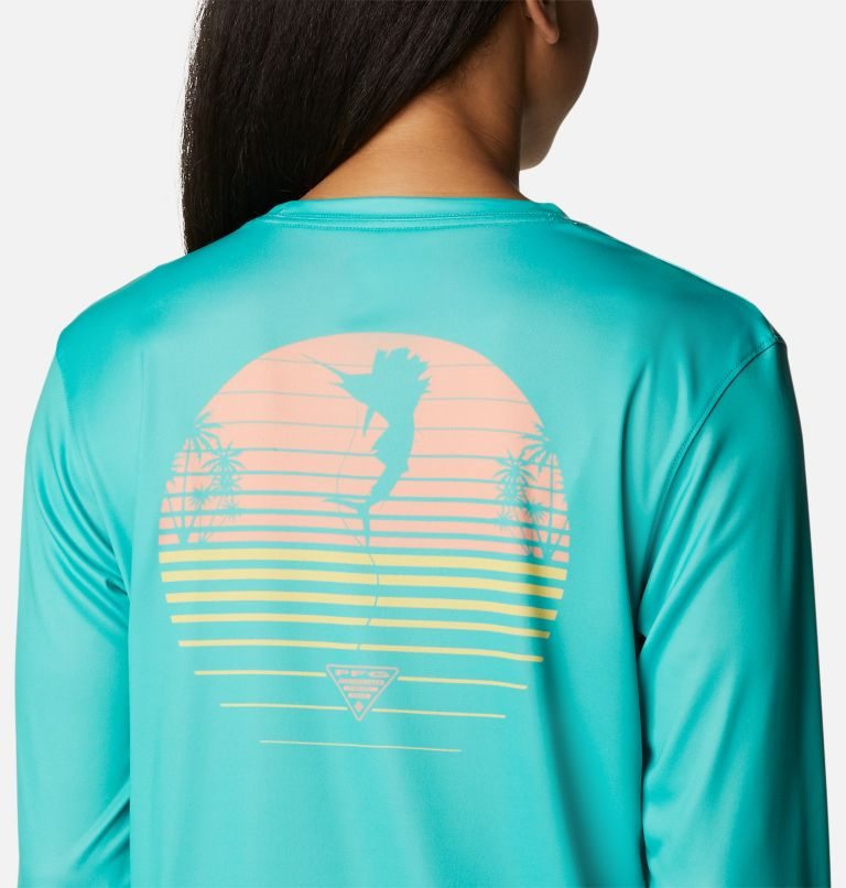 Columbia PFG Tidal Tee Hook-Up Long Sleeve Gensere Dame Turkis | 32871L