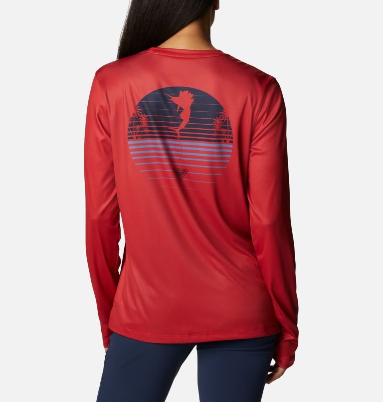 Columbia PFG Tidal Tee Hook-Up Long Sleeve Gensere Dame Rød | 47830K