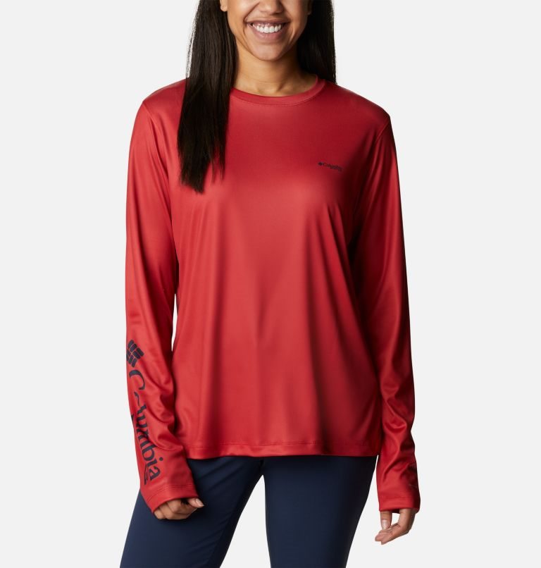 Columbia PFG Tidal Tee Hook-Up Long Sleeve Gensere Dame Rød | 47830K