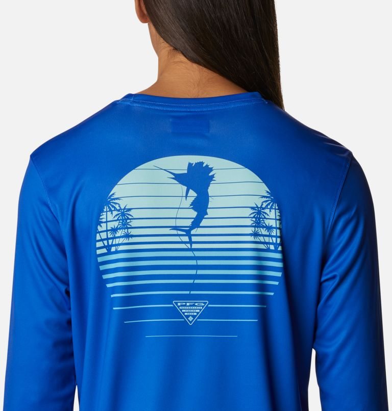 Columbia PFG Tidal Tee Hook-Up Long Sleeve Gensere Dame Blå | 69281Z