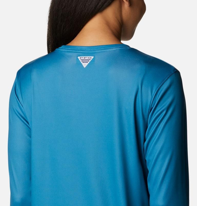 Columbia PFG Tidal Tee Stacked Logo Long Sleeve Gensere Dame Turkis | 34586A