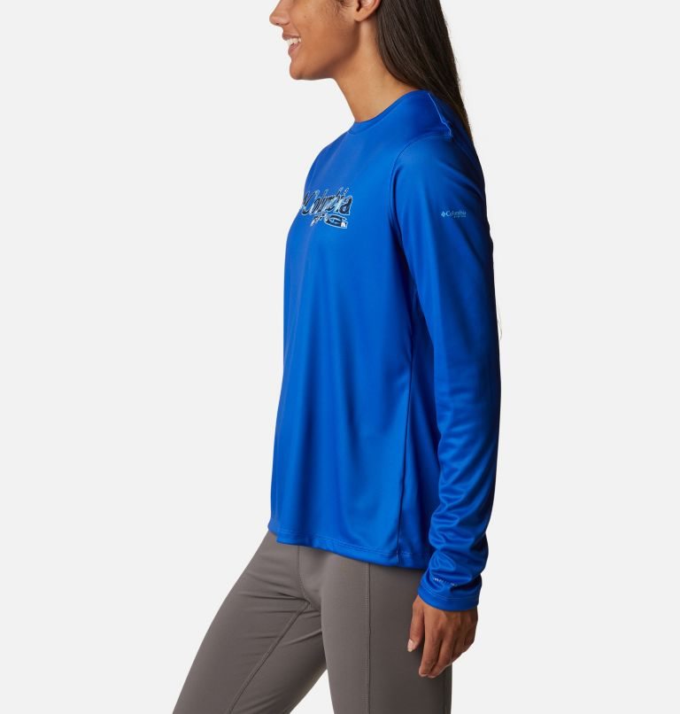 Columbia PFG Tidal Tee Stacked Logo Long Sleeve Gensere Dame Blå | 71394N