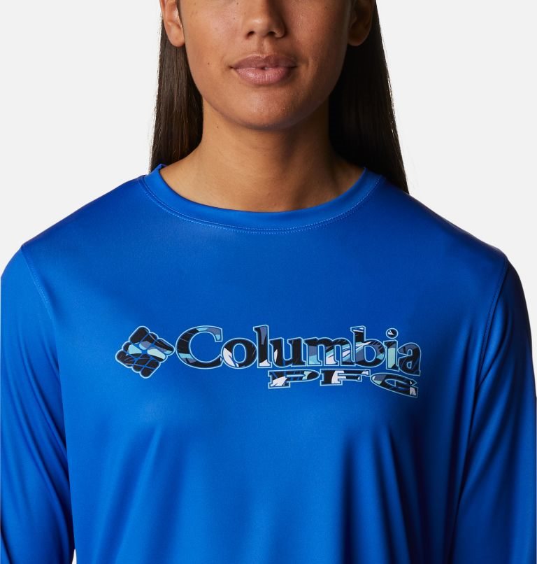 Columbia PFG Tidal Tee Stacked Logo Long Sleeve Gensere Dame Blå | 71394N