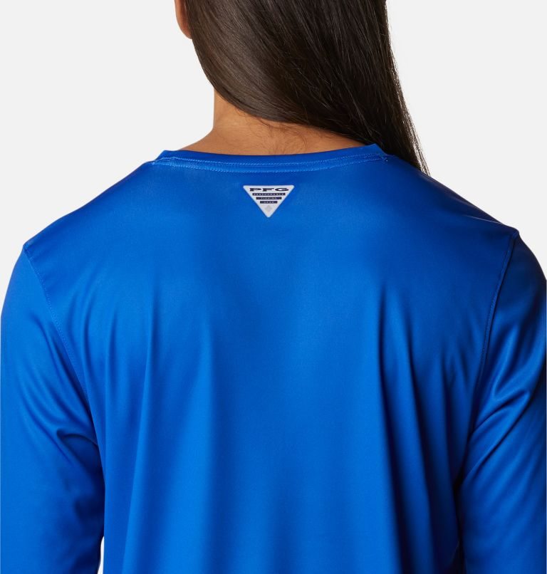 Columbia PFG Tidal Tee Stacked Logo Long Sleeve Gensere Dame Blå | 71394N