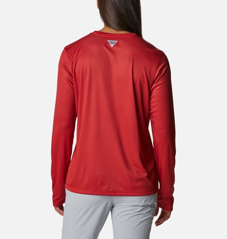 Columbia PFG Tidal Tee Stacked Logo Long Sleeve Gensere Dame Rød | 84562O