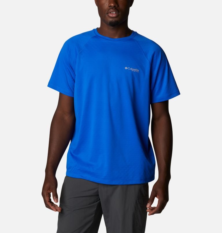 Columbia PFG Zero Rules Ice Kort Sleeve T-skjorte Herre Blå | 03941G