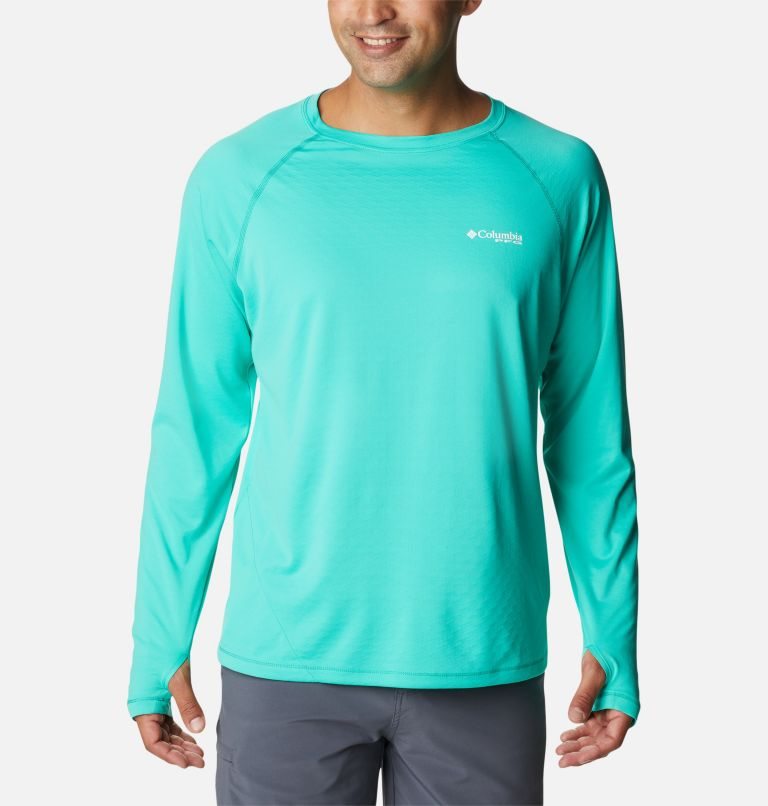 Columbia PFG Zero Rules Ice Long Sleeve Gensere Herre Turkis | 94038W