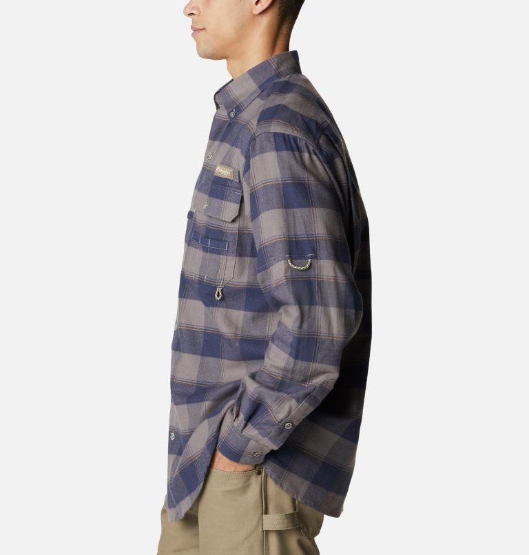 Columbia PHG Sharptail Flannel Skjorte Herre Grå Marineblå | 89053C