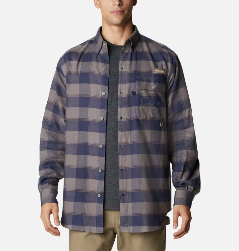 Columbia PHG Sharptail Flannel Skjorte Herre Grå Marineblå | 89053C