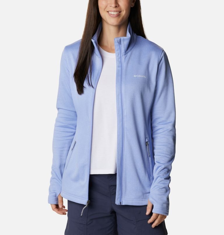 Columbia Park View Grid Full Zip Fleecejakker Dame Lyse Blå | 38217E