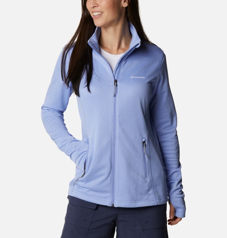 Columbia Park View Grid Full Zip Fleecejakker Dame Lyse Blå | 38217E