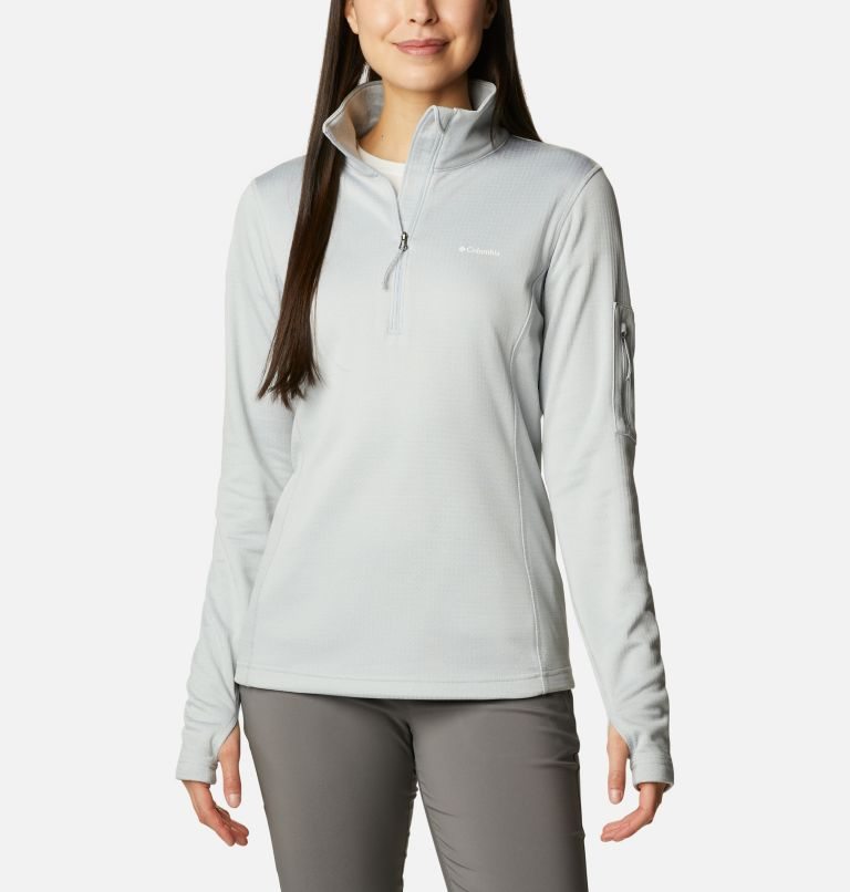 Columbia Park View Grid Half Zip Fleece Gensere Dame Grå | 50837Z