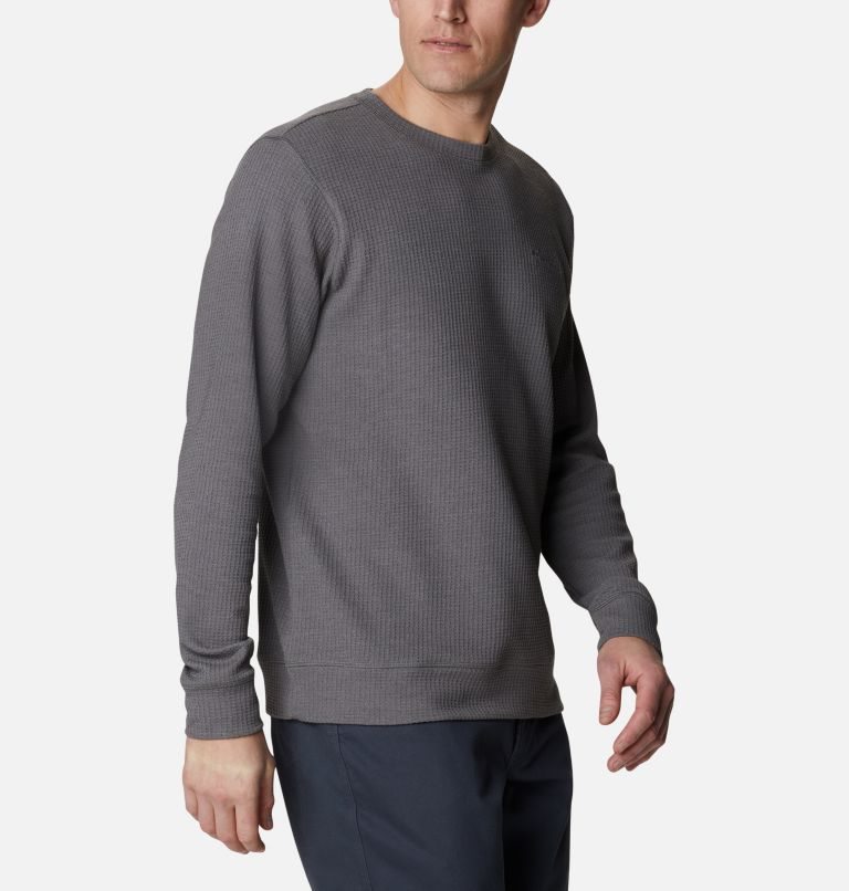 Columbia Pine Peak Waffle Long Sleeve Crew Gensere Herre Grå | 45120O